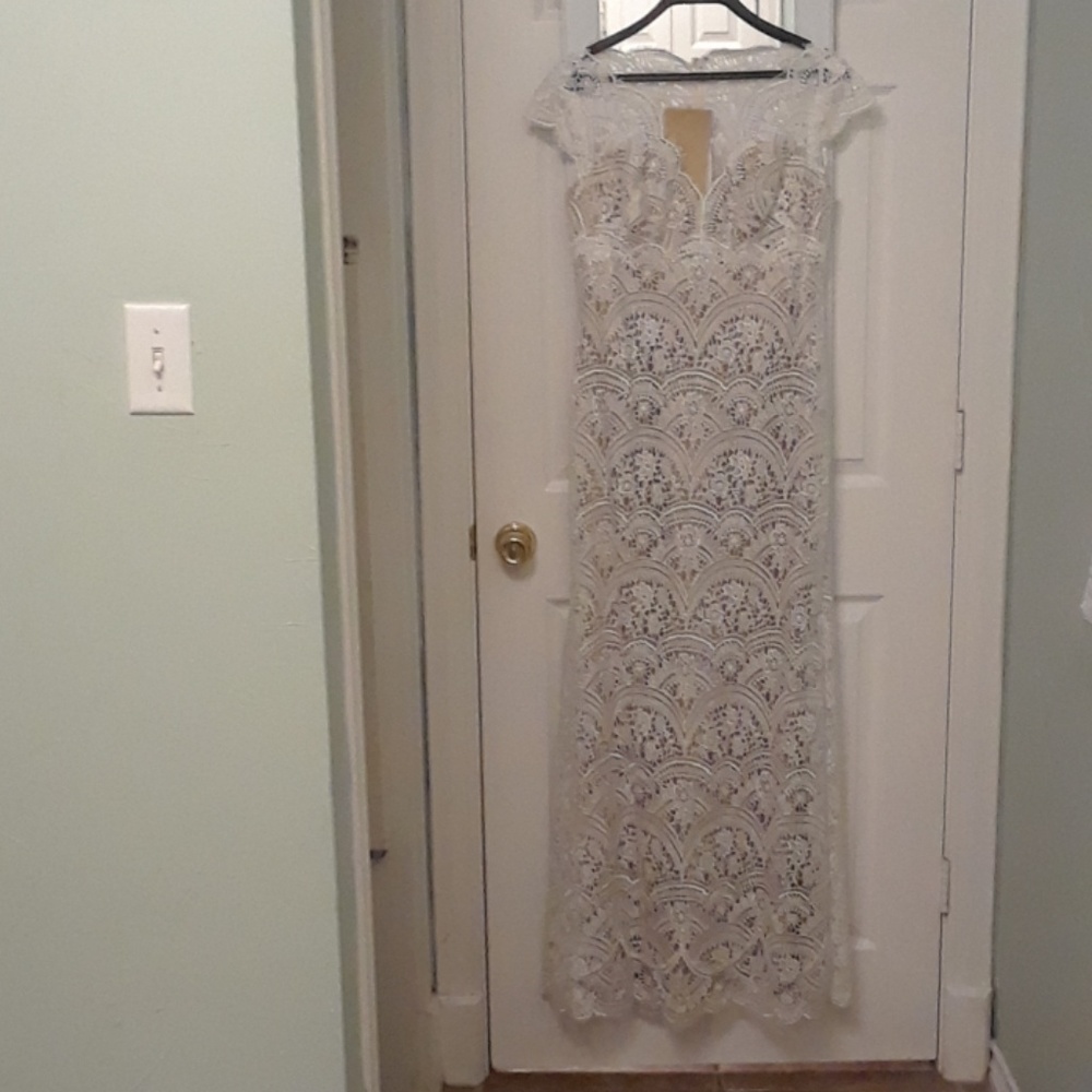 Jade Couture designer Vintage Lace Boho Shabby Chic Wedding Gown Formal 8